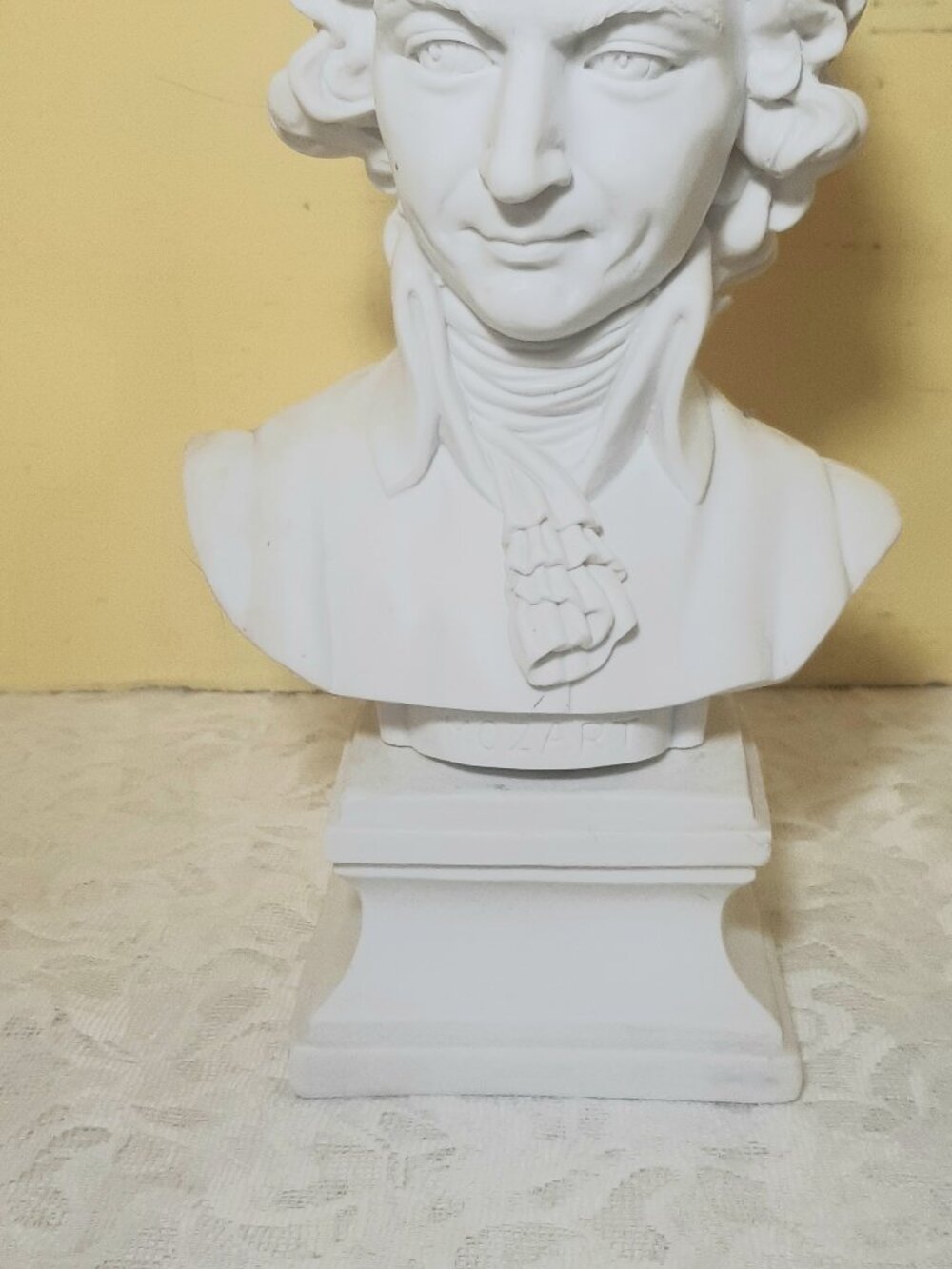 Victorian Decor. 9 inch resin Bust of Mozart .Lots of details